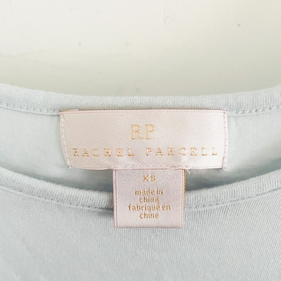 Rachel Parcell Blue Eyelet Ruffle Tee XS - Picture 3 of 5